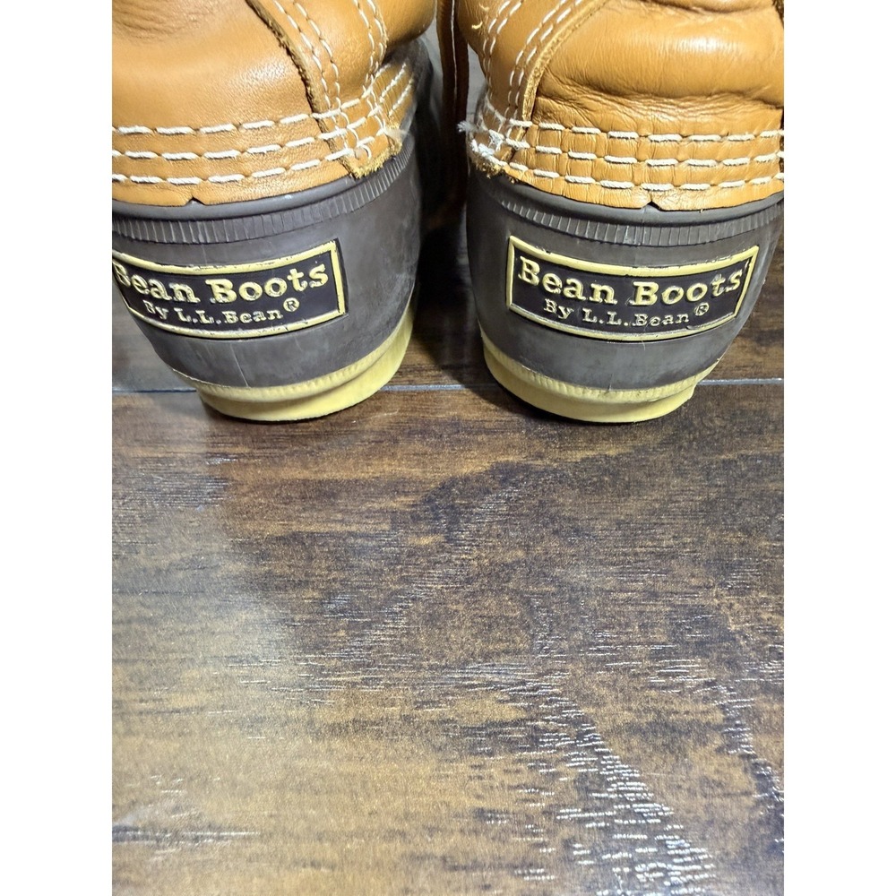 L.L. Bean Boots Duck Boots Brown Leather Rubber Waterproof Size 7 M - Picture 5 of 7